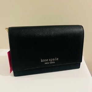 Kate Spade Black Clutch with Gold Accents